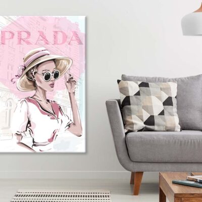 Pink Lady With Hat Fashion Store Art Print 100% Australian Made
