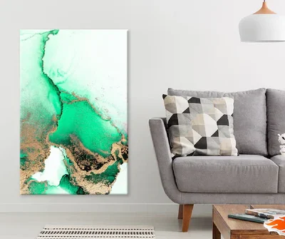 Green & Gold Splash Abstract Design Print 100% Australian Made