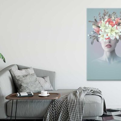 Young Woman With Flowers Abstract Print 100% Australian Made