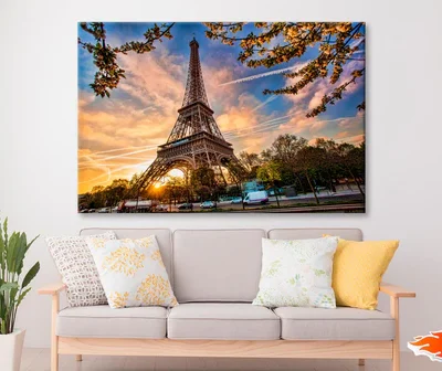 Eiffel Tower Against Sunrise in Paris, France Wall Art Decor 100% Australian Made