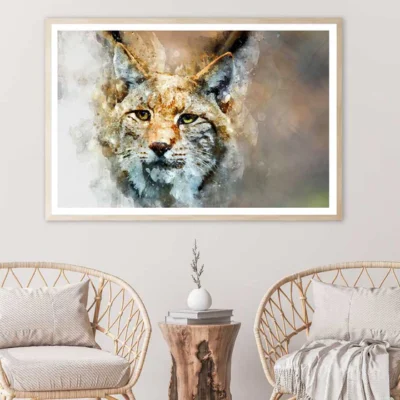 Wild Cat Watercolor Painting Home Decor Premium Quality Poster Print Choose Your Sizes