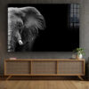 Half Face Elephant B&W Print Tempered Glass Wall Art 100% Made in Australia Ready to Hang - Image 2