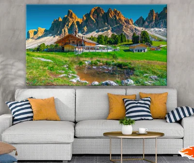 Puez-Geisler Nature Park in Italy Mountain View Photograph Print 100% Australian Made