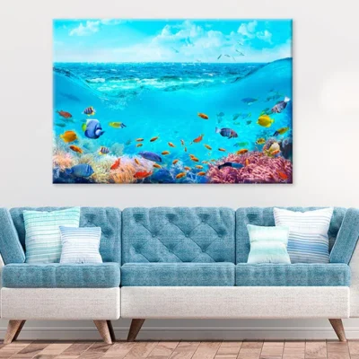 Fish In Underwater Sea Coral Reef Print 100% Australian Made