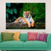 Beautiful Bengal Tiger with Lush Green Habitat Background Wall Art Decor 100% Australian Made