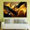 Black And Gold Waves Abstract Wall Art Decor 100% Australian Made - Image 2