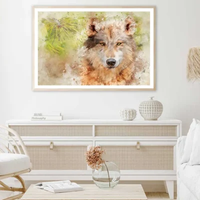 Wolf Closeup Watercolor Painting Home Decor Premium Quality Poster Print Choose Your Sizes