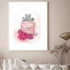 Roses and Pink Perfume Bottle Print 100% Australian Made