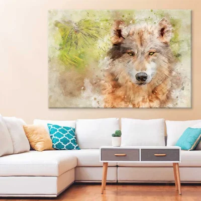 Wolf Closeup Watercolor Painting Print 100% Australian Made