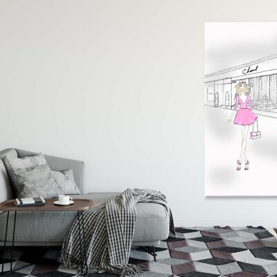 Pink Girl With Elegant Fashion Store Print 100% Australian Made