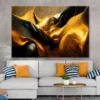 Black And Gold Waves Abstract Wall Art Decor 100% Australian Made