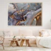 Blue Brown & Gold Fluid Abstract Design Home Decor Premium Quality Poster Print Choose Your Sizes
