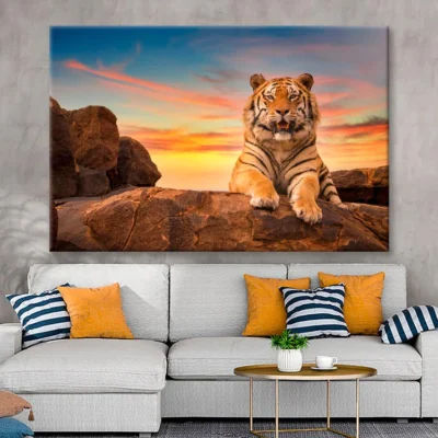 Solitary Adult Bengal Tiger Wall Art Decor 100% Australian Made