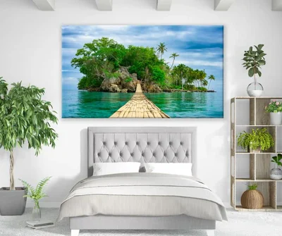 Beautiful Beach Wooden Bridge to Island Print 100% Australian Made