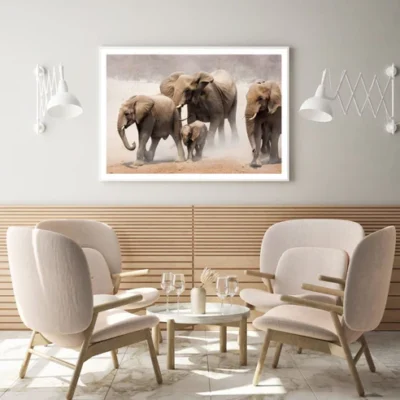 Elephant Family Portrait View Home Decor Premium Quality Poster Print Choose Your Sizes