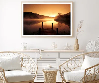 Morning Fog Over Scenery Lake at Urban Village Home Decor Premium Quality Poster Print Choose Your Sizes