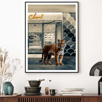 Elegant Fashion Store with Tiger Design Home Decor Premium Quality Poster Print Choose Your Sizes