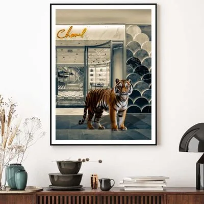 Elegant Fashion Store with Tiger Design Home Decor Premium Quality Poster Print Choose Your Sizes