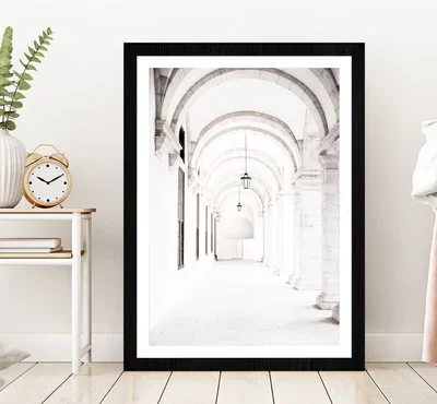 Hall Entrance Faded Photograph Glass Framed Wall Art, Ready to Hang Quality Print