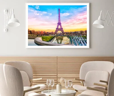 Eiffel Tower At Sunset in Paris Home Decor Premium Quality Poster Print Choose Your Sizes