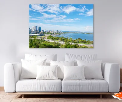 Skyline of Perth city central Print 100% Australian Made