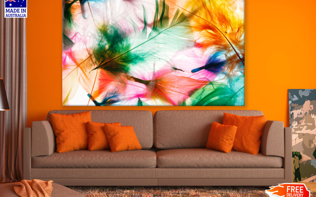 Colourful Feather Design Print 100% Australian Made