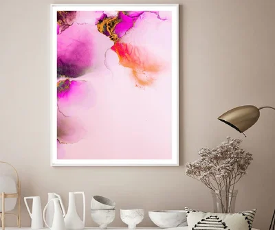 Pink Orange & Gold Abstract Design Home Decor Premium Quality Poster Print Choose Your Sizes