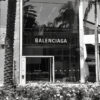 Palm Tree near Fashion Store B&W Photograph Glass Framed Wall Art, Ready to Hang Quality Print - Image 2