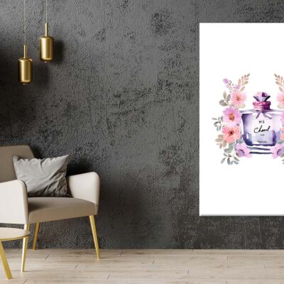 Perfume With Purple Pink Flowers Print 100% Australian Made