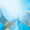 Bella Home Blue & Gold Liquid Abstract Art Print Canvas Ready to hang - Image 4