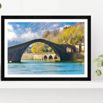 Arches Of The Devil's Bridge Glass Framed Wall Art, Ready to Hang Quality Print