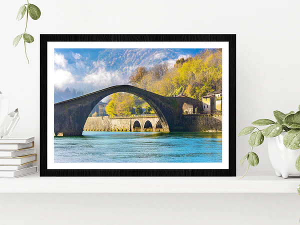 Arches Of The Devil’s Bridge Glass Framed Wall Art, Ready to Hang Quality Print