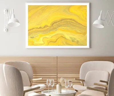Golden Yellow Watercolor Abstract Design Home Decor Premium Quality Poster Print Choose Your Sizes