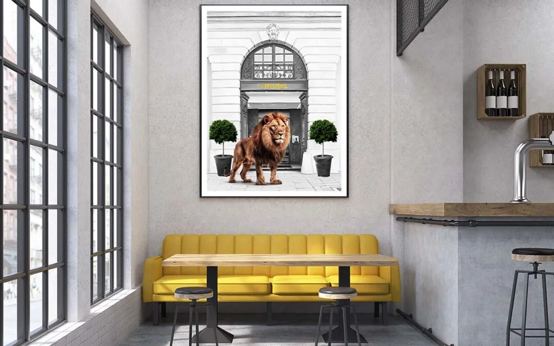 Black And White Fashion Store with Lion Design Home Decor Premium Quality Poster Print Choose Your Sizes