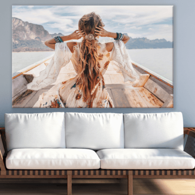 Girl Sitting On a Boat Photograph Print 100% Australian Made