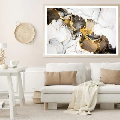 Black White & Gold Abstract Home Decor Premium Quality Poster Print Choose Your Sizes