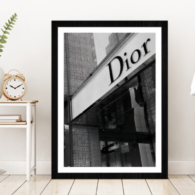 B&W Fashion Store Front Photograph Glass Framed Wall Art, Ready to Hang Quality Print