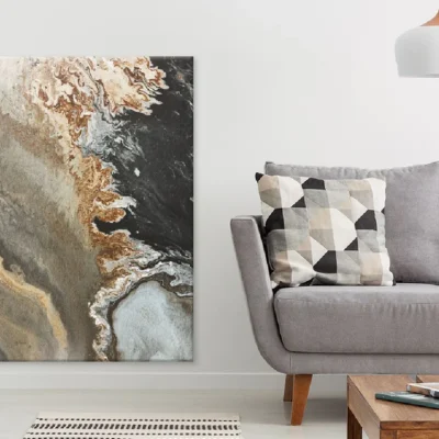 Brown Grey Black Alcohol Abstract Design Print 100% Australian Made