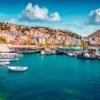Spring Cityscape Of Saranda Port Print 100% Australian Made - Image 3