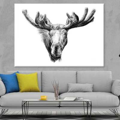 Moose Face Drawing Photograph Print 100% Australian Made
