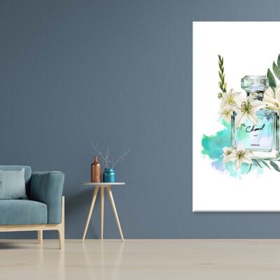Perfume With White Flowers Print 100% Australian Made