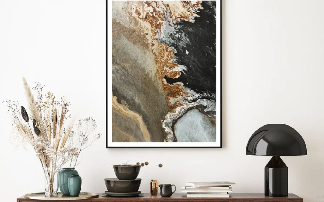 Brown Grey Black Alcohol Abstract Design Home Decor Premium Quality Poster Print Choose Your Sizes