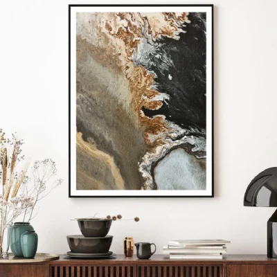 Brown Grey Black Alcohol Abstract Design Home Decor Premium Quality Poster Print Choose Your Sizes