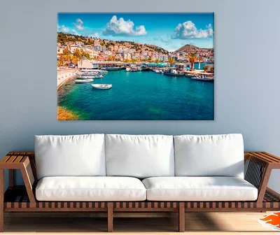 Spring Cityscape Of Saranda Port Print 100% Australian Made