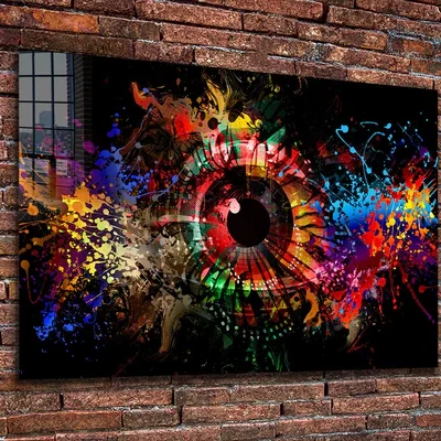 Colorful Eye Abstract Print Tempered Glass Wall Art 100% Made in Australia Ready to Hang