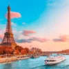 Boat on River & Sunset Eiffel Tower View Acrylic Glass Print Tempered Glass Wall Art 100% Made in Australia Ready to Hang - Image 5