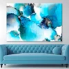 Blue Silver Abstract Background Print 100% Australian Made - Image 2