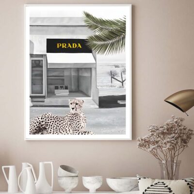 Leopard With Black and White Fashion Store Design Home Decor Premium Quality Poster Print Choose Your Sizes