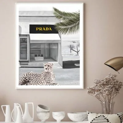 Leopard With Black and White Fashion Store Design Home Decor Premium Quality Poster Print Choose Your Sizes