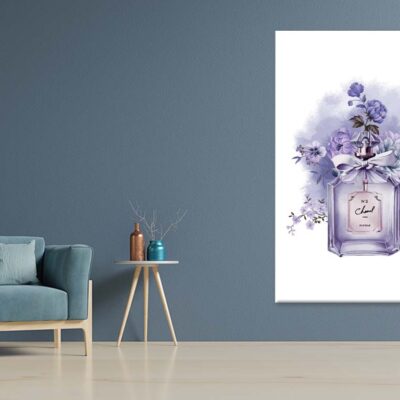 Elegant Purple Flowers and Fashion Bottle Print 100% Australian Made
